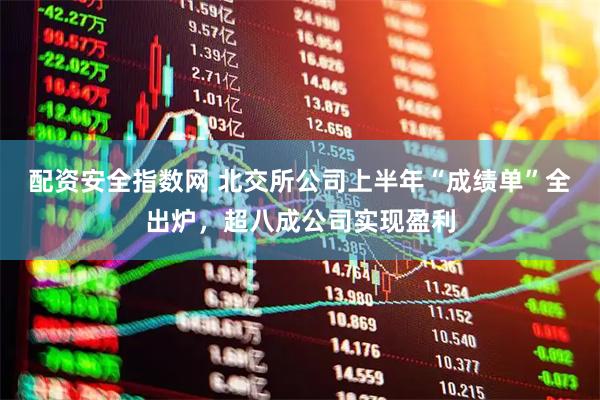配资安全指数网 北交所公司上半年“成绩单”全出炉，超八成公司实现盈利