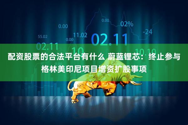 配资股票的合法平台有什么 蔚蓝锂芯：终止参与格林美印尼项目增资扩股事项